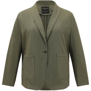 BloomChic Plus Size 4XL Plisse Lapel Collar Patched Pocket Blazer us26